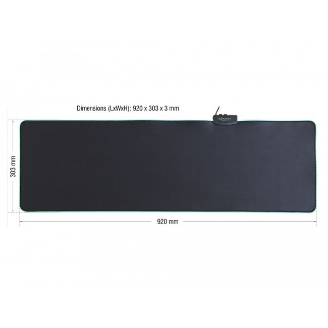 Delock USB Mouse Pad 920 x 303 x 3 mm with RGB Illumination