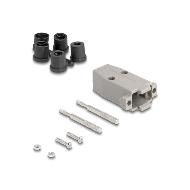 Delock D-Sub Plastic Housing for 9 pin male / female with rubber seals