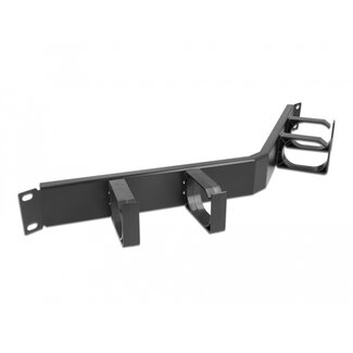 DeLOCK Delock 19″ Cable Management Routing Panel with 4 hooks angled 1U black