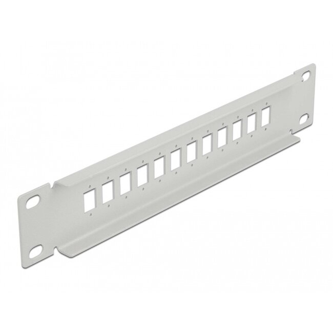 Delock 10″ Fiber Optic Patch Panel 12 Port for SC Simplex / LC Duplex 1U grey