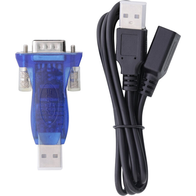 InLine® USB -> Seriële adapter, stekker A naar 9-pins D-Sub stekker, met USB verlengkabel, 0.2 m