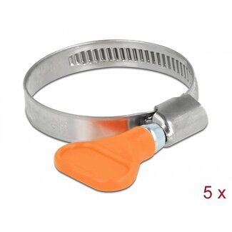 DeLOCK Delock Butterfly Hose Clamp stainless steel 400 SS 30 - 45 mm 5 pieces orange