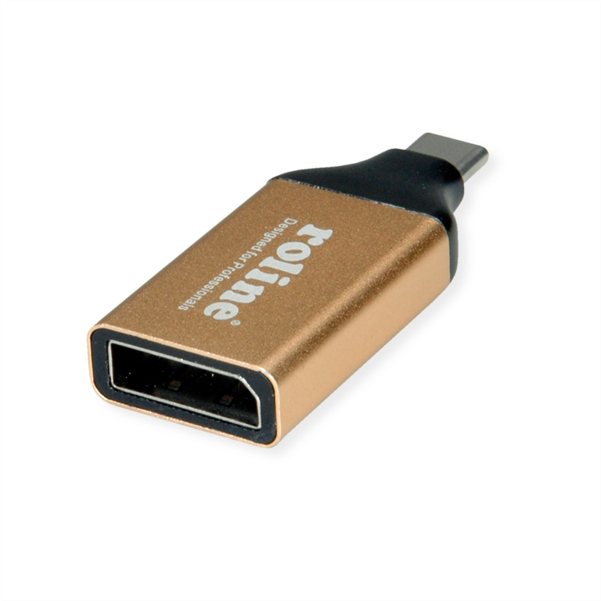 Roline 12.03.3232 USB-C / DisplayPort Adapter Zwart, Goud
