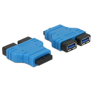 DeLOCK Delock Adapter USB 3.0 pin header female > 2 x USB 3.0 Type-A female – parallel