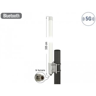 DeLOCK Delock 5G LTE Antenna N jack -2.14 - 2.93 dBi 33.5 cm fixed wall and pole mounting omnidirectional outdoor white