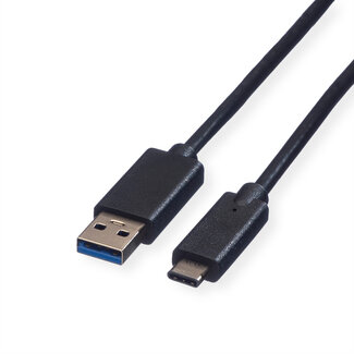 ROLINE GREEN ROLINE GREEN USB 3.2 Gen 1 kabel, A-C, M/M, zwart, 0,5 m
