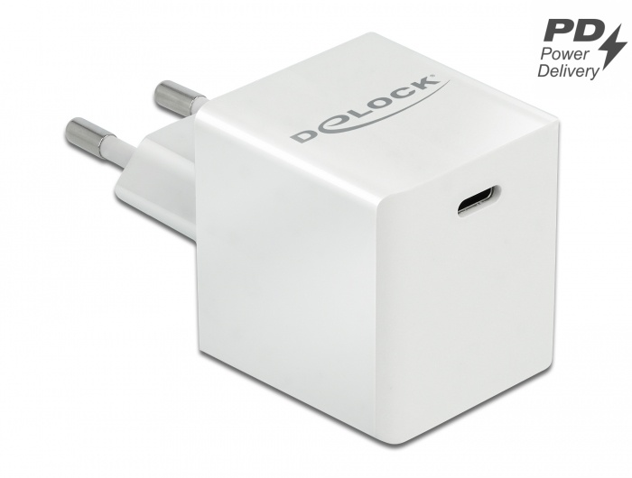 DeLOCK 41446. Type oplader: Binnen, Type stroombron: AC, Lader compatibiliteit: Universeel. Ingangsspanning: 100 - 240 V. Aantal USB-Type-C-poorten: 1. Kleur van het product: Wit