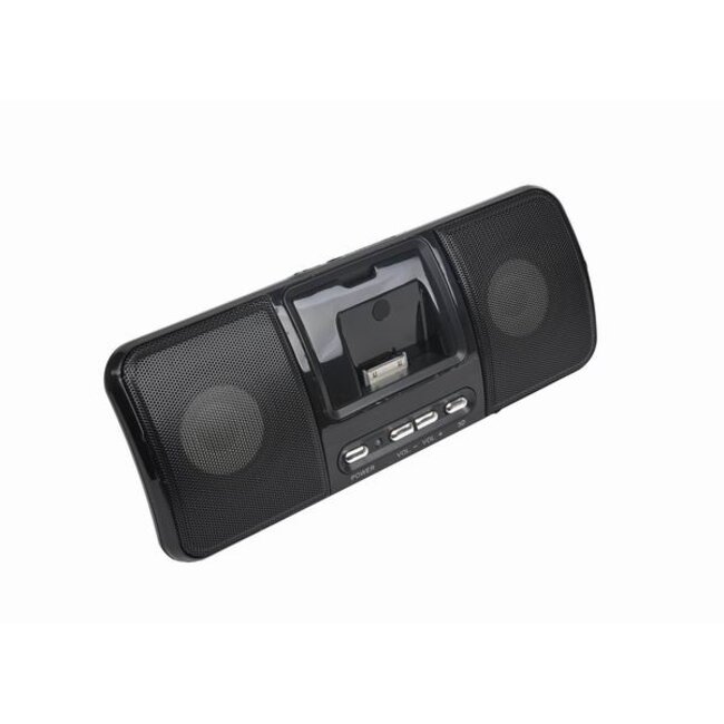 Draagbare speaker met universeel docking station voor iPod en iPhone