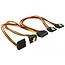 Delock Cable SATA 15 pin power plug with latching function > SATA 15 pin power receptacle 2 x straight / 1 x down / 1 x up 30 cm