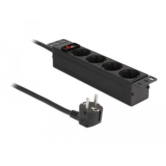 DeLOCK Delock 10″ Power Socket 4-way with protective contact switch 1U black