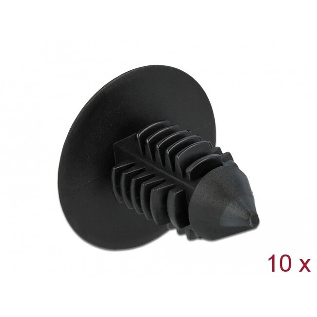 Delock Fir tree clip black 10 pieces