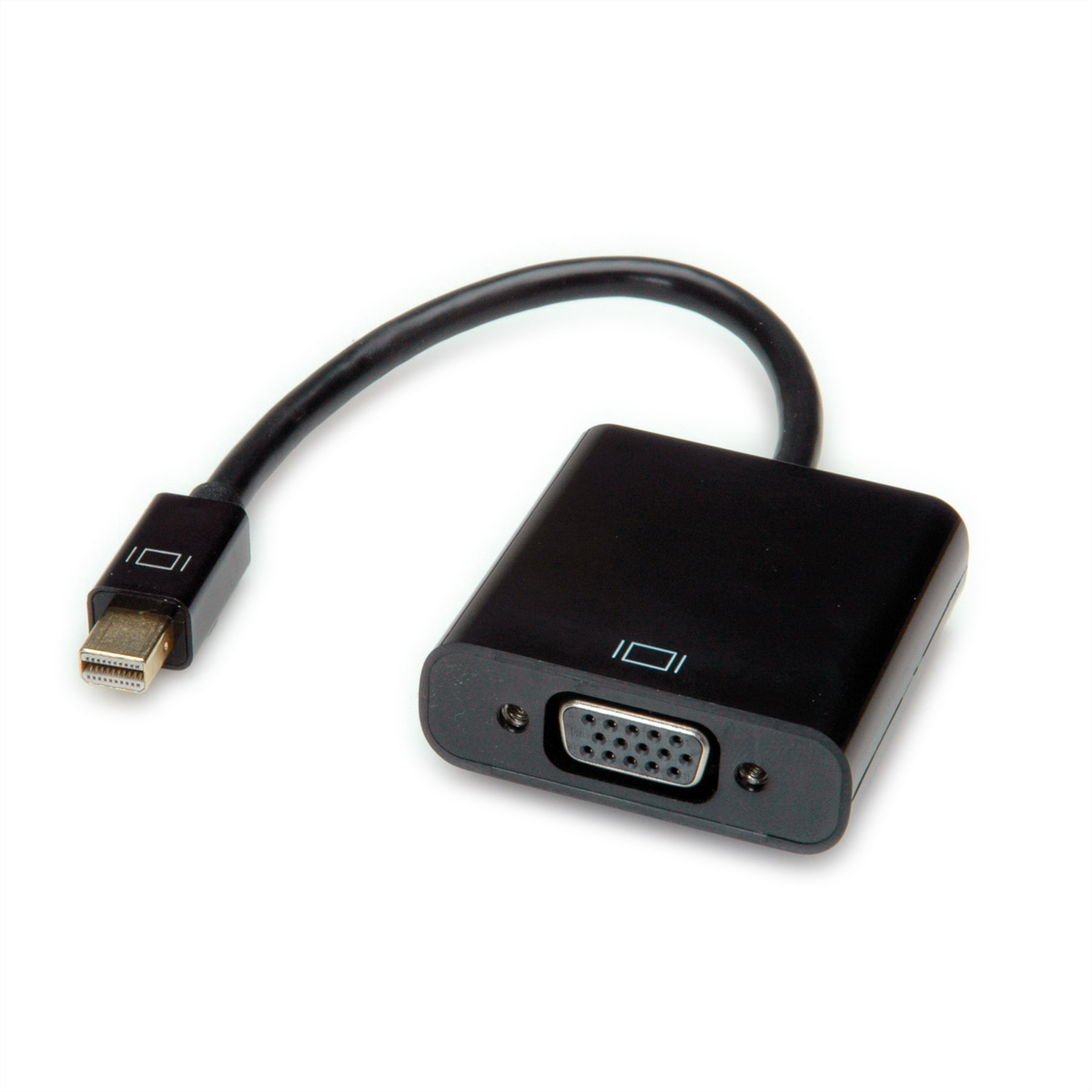 Value Mini-displayport / VGA Adapterkabel Mini DisplayPort stekker, VGA-bus 15-polig 0.15 m Zwart 12.99.3126 DisplayPort-kabel
