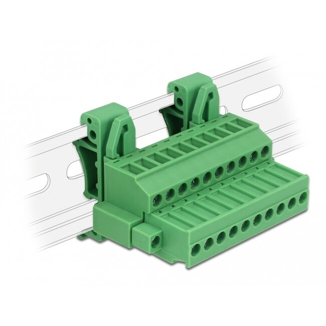Delock Terminal block set for DIN rail 10 pin with screw lock
