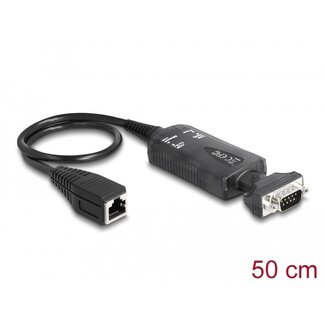 DeLOCK Delock Converter Ethernet LAN RJ45 10/100 Mbps jack to serial RS-232 DB9 male with nuts