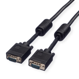 Roline ROLINE High Quality Kabel met ferrietkernen + DDC, HD15M/M, 15pins, 10 m