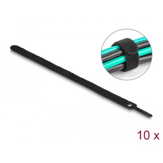 DeLOCK Delock Hook-and-loop cable tie L 300 x W 12 mm black 10 pieces