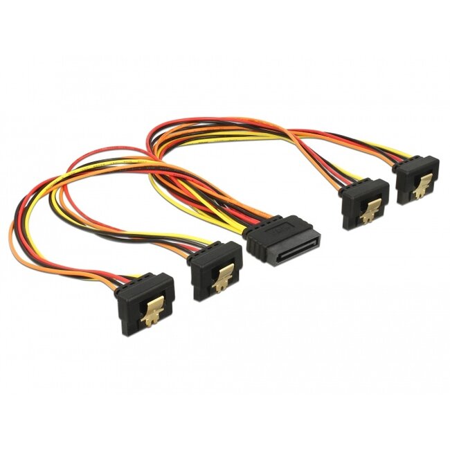Delock Cable SATA 15 pin power plug with latching function > SATA 15 pin power receptacle 4 x down 30 cm