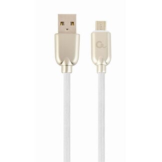 Cablexpert Premium micro-USB laad- & datakabel 'rubber', 2 m, wit