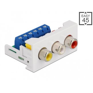 DeLOCK Delock Easy 45 Module 3 x RCA female port 22.5 x 45 mm