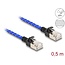Delock RJ45 Network Cable with braided coating Cat.6A U/FTP Slim 0.5 m blue