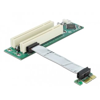 DeLOCK Delock Riser Card PCI Express x1 > 2 x PCI with flexible cable 9 cm left insertion