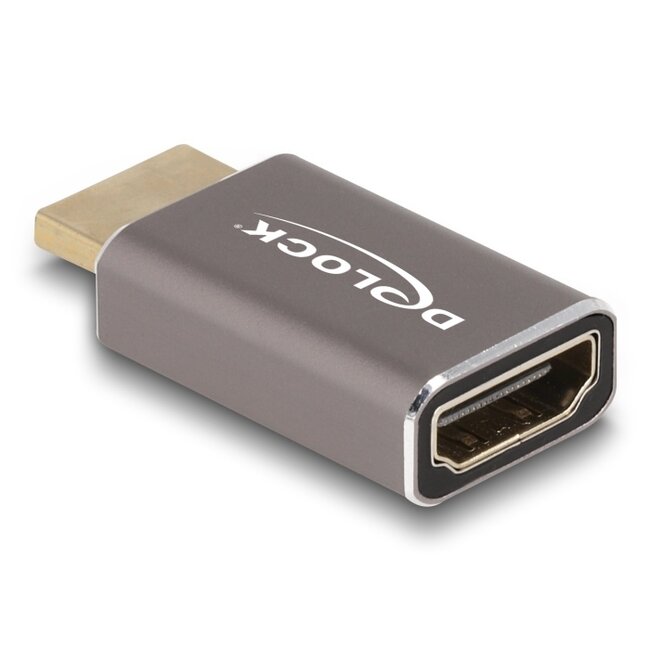 Delock HDMI Adapter male to female 8K 60 Hz grey metal