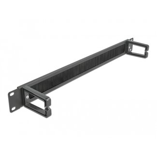 DeLOCK Delock 19″ Cable Management Brush Strip with 2 hooks 1U black