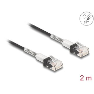 DeLOCK Delock RJ45 Network Cable with double bend protection Cat.6A UTP Slim 2 m black