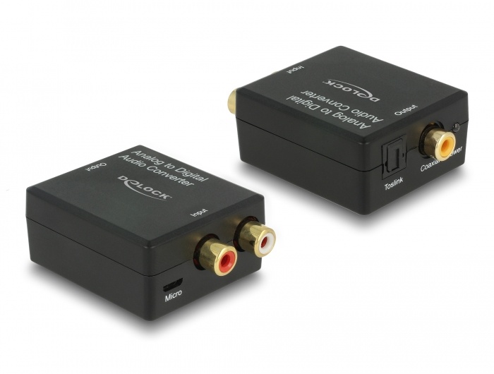 DeLOCK 63468. USB-connectortype: Micro-USB B, Samplefrequenties: 16 Bit / 96 kHz. Breedte: 44 mm, Diepte: 63 mm, Hoogte: 23 mm