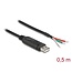 Delock Adapter Cable USB 2.0 Type-A to Serial RS-485 with 3 x open wire ends 0.5 m