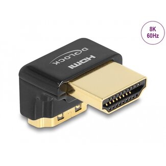 DeLOCK Delock HDMI Adapter male to female 90° downwards angled 8K 60 Hz metal