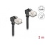Delock RJ45 Network Cable Cat.6A S/FTP Slim 90° downwards / downwards angled 3 m black
