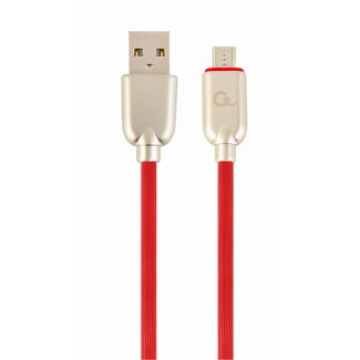 Cablexpert Premium micro-USB laad- & datakabel 'rubber', 2 m, rood