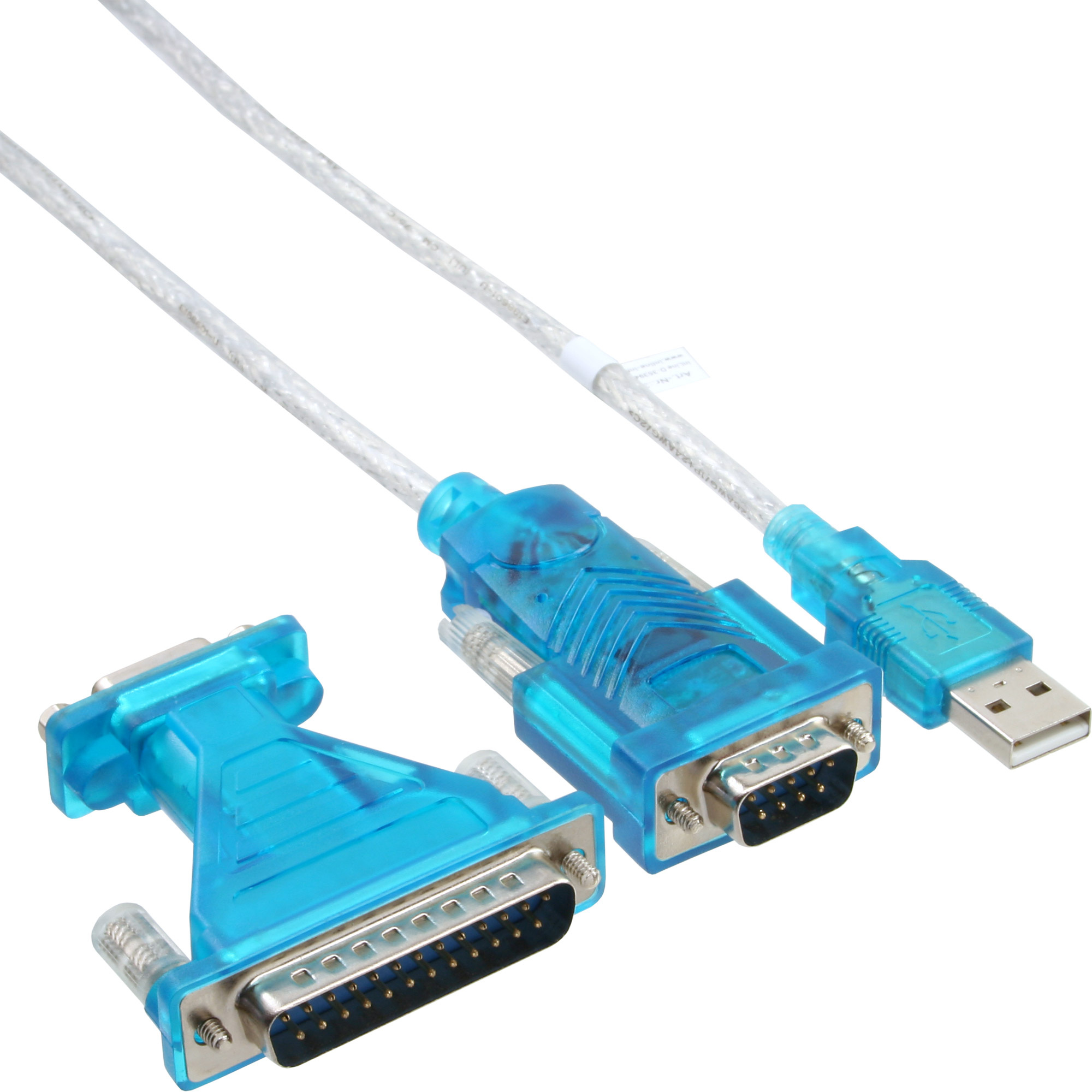 InLine 33396. Kleur van het product: Transparant, Aansluiting 1: USB Type-A, Aansluiting 2: DB-9