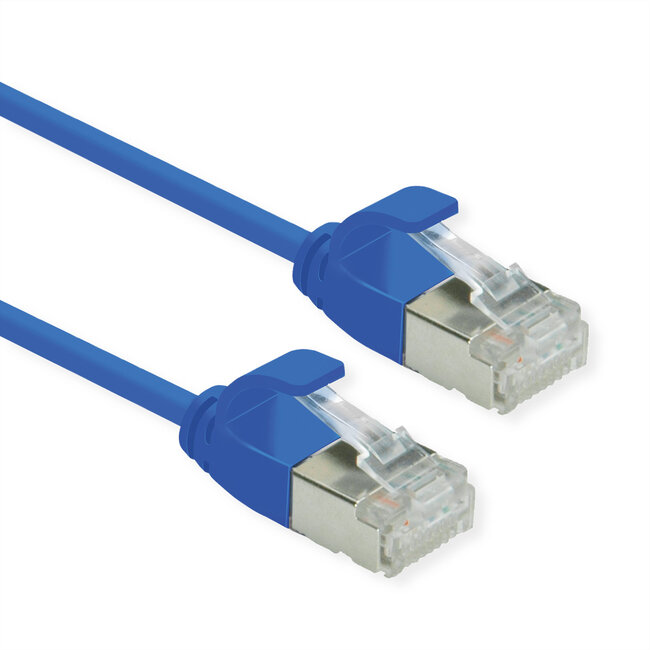 ROLINE F/UTP DataCenter Patchkabel Cat.6A (Class EA), LSOH, extra dun, blauw, 1 m