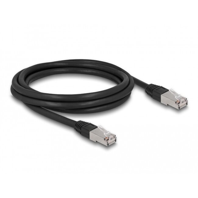 Delock RJ45 Network Cable Cat.6A S/FTP PE Outdoor 2 m black