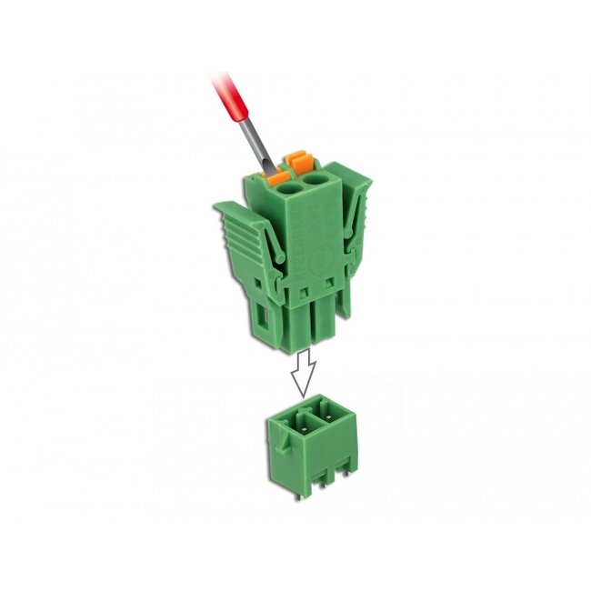 Delock Terminal block set for PCB 2 pin 3.81 mm pitch vertical
