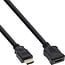 InLine® HDMI kabel, High Speed HDMI® kabel, M/V, zwart, vergulde contacten, 1m