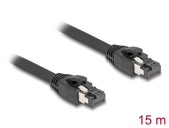 Delock RJ45 Network Cable Cat.8.1 S/FTP 15 m up to 40 Gbps black |