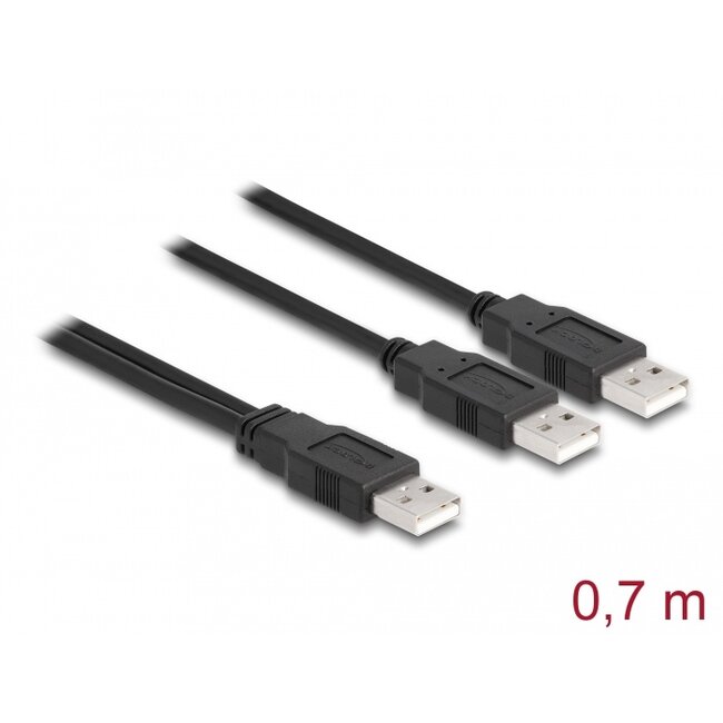 Delock USB 2.0 cable Type-A to 2 x Type-A 70 cm