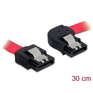 DeLOCK Delock SATA 3 Gb/s Cable straight to right angled 30 cm red