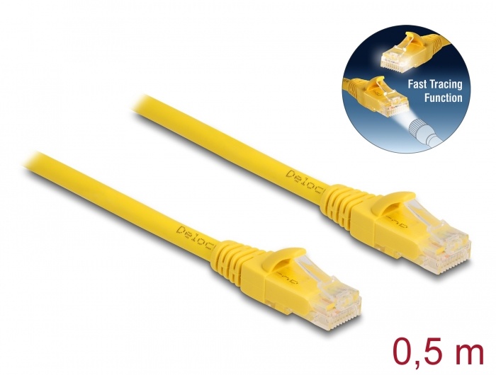 DeLOCK 80100, 0,5 m, Cat6a, U/UTP (UTP), RJ-45, RJ-45