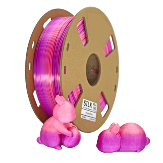 PLA Silk Rainbow Rood/Paars 1.75 mm, 1 kg