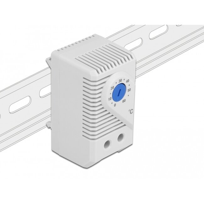 Delock Thermostat with normally open contact for DIN rail
