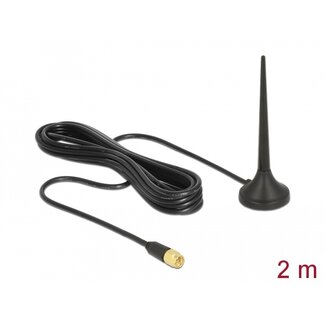 DeLOCK Delock LTE / GSM / UMTS Antenna SMA plug 3 dBi fixed omnidirectional with magnetic base and connection cable RG-174 2 m outdoor black