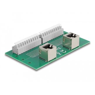DeLOCK Delock RJ50 2 x female to 2 x Terminal Block with push-button for DIN rail angled