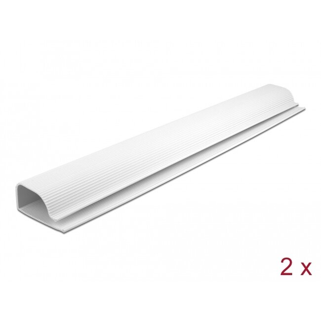 Delock Cable Duct for under-table mounting 63 x 28 mm - length 400 mm 2 pieces white