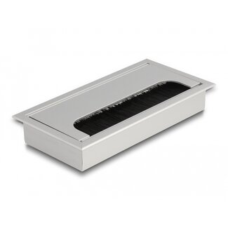 DeLOCK Delock Cable grommet for table mounting with brush 160 x 80 x 28 mm silver