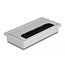 Delock Cable grommet for table mounting with brush 160 x 80 x 28 mm silver