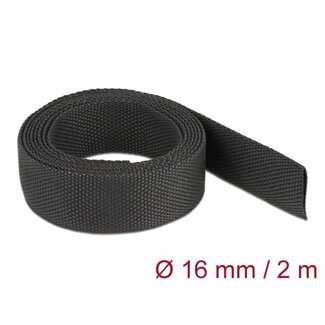 DeLOCK Delock Fabric heat shrink tube 2 m x 16 mm shrinkage ratio 2:1 black